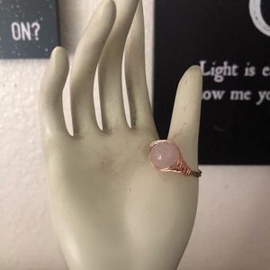 Beautiful Wire Wrapped Rose Quartz Ring - 10